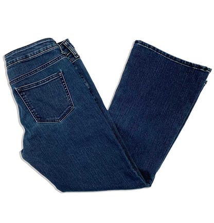 Pre-owned Vintage Gap Long & Lean jeans, size 28 petite, in medium blue wash, available at Capra & Quail.