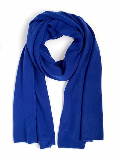 Vintage Saks Fifth Avenue cashmere wrap scarf, blue, available at Capra & Quail