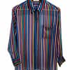 Vintage Equipment Femme multicolored striped silk blouse, size S, from Capra & Quail.