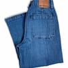 view of pre-loved vintage J.Crew Point Sur wide-leg crops folded to show the back pocket and leather tag