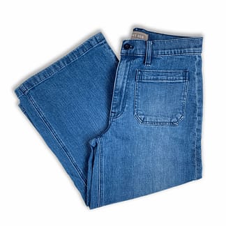 Vintage J.Crew Point Sur blue denim wide-leg crop jeans, size 28 short, available at Capra & Quail.