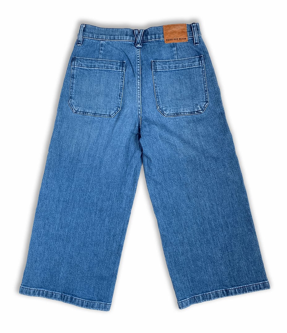 rear view of J.Crew Point Sur wide-leg crops